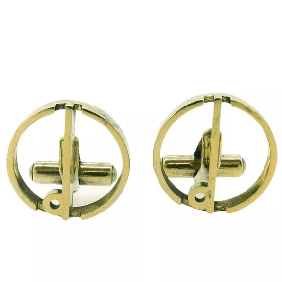 dunhill cuff d mark Silver 925 gold plated Authentic Used